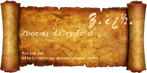 Zboray Árpád névjegykártya