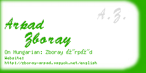 arpad zboray business card